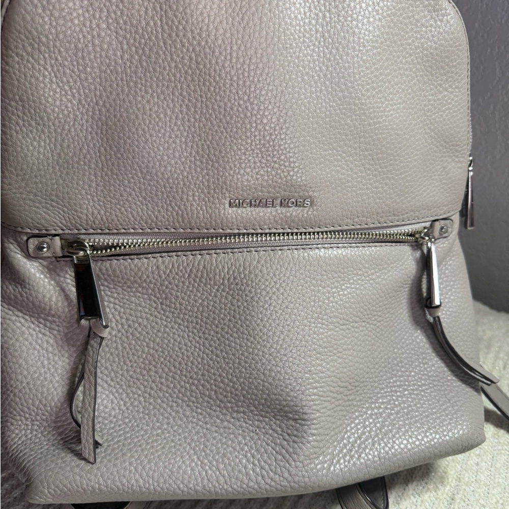 Michael Kors Gray Pebbled Leather Backpack